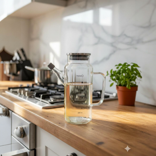 Glass Oil Bottle 750 ml | Kitchen Oil Storage Bottle