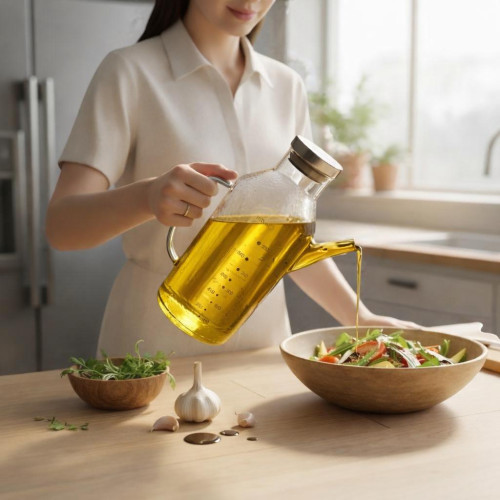 Glass Oil Bottle 1000 ml | Kitchen Oil Storage Bottle