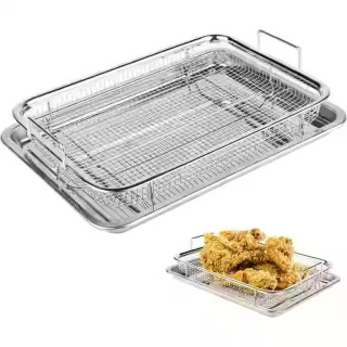 Stainless Steel Oven Air Fryer Tray with Basket