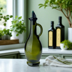 500ml Handled Oil Jar – Plain Green | Leak-Proof & Easy-Pour
