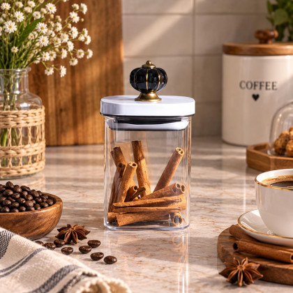 Kosova Vacuum Glass Jar with Lid 10*10*14
