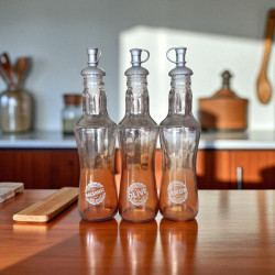 Glass Olive Oil, Vinegar, and Lemon Juice Dispenser Set – 3pcs