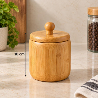 Bamboo Jar with Lid – Storage Container 10 cm