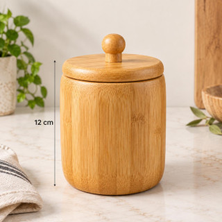 Bamboo Jar with Lid – Storage Container 12 cm