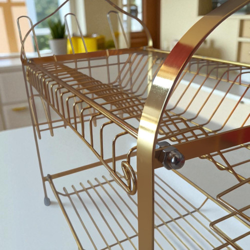 2-Tier Gold Dish Rack | Stylish & Practical Kitchen Organizer 2-Tier Gold Dish Rack | Stylish & Practical Kitchen Organizer
