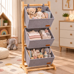 3-Tier Grey Wooden Stand