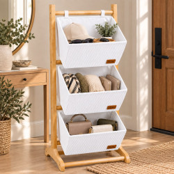 3-Tier Off White Wooden  Stand