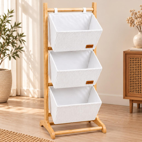 3-Tier Off White Wooden  Stand