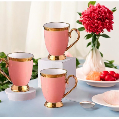 gold ring,pink cup,350 ml