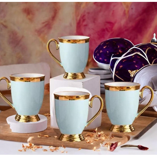 gold ring, blue cup,350ml