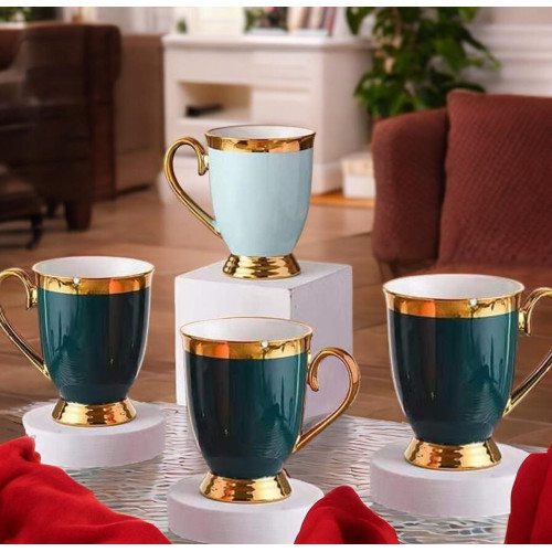 gold ring, green cup,350 ml
