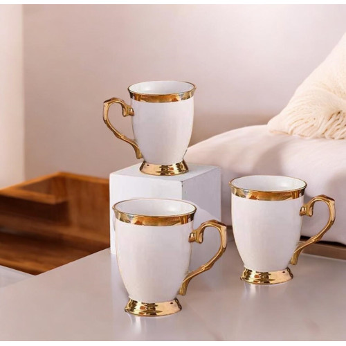 gold ring,white  cup,350 ml