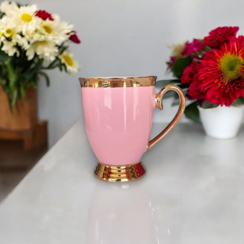 gold ring,pink cup,350 ml