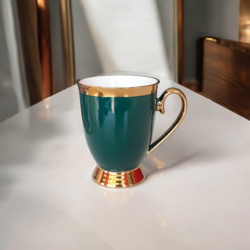 gold ring, green cup,350 ml