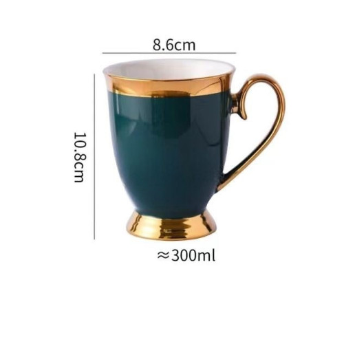 gold ring, green cup,350 ml
