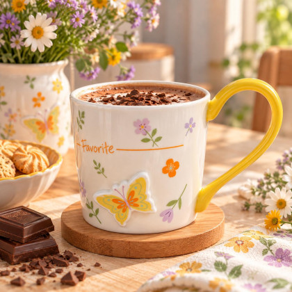 Elegant Butterfly Ceramic Tea & Coffee Mug