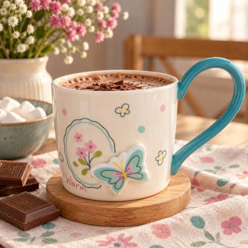Elegant Butterfly Ceramic Tea & Coffee Mug