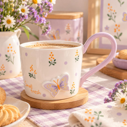 Elegant Butterfly Ceramic Tea & Coffee Mug