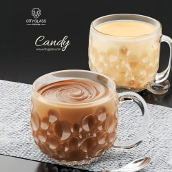 City Glass Candy Mug Set – 3 Pieces, 310ml Each