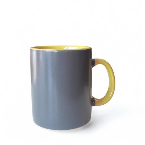 Grey and Yellow Porcelain Mug Grey and Yellow Porcelain Mug