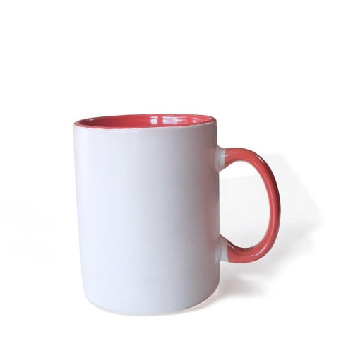 White and Red Porcelain Mug White and Red Porcelain Mug