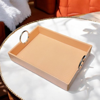 Pink Leather Tray | Chic and Versatile