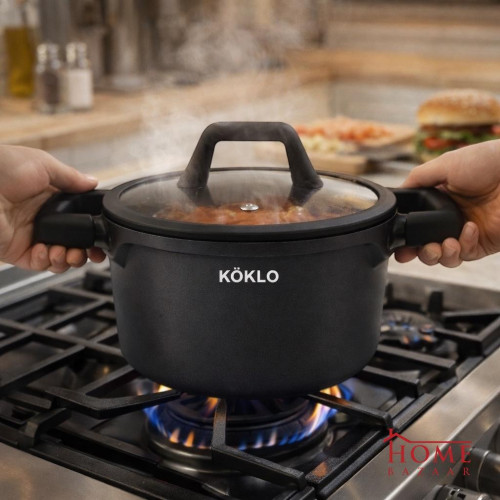 20 cm Köklo Casserole Pot  with Silicone Glass Lid