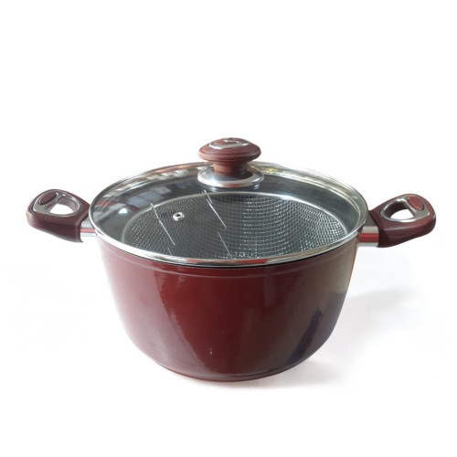 Five Stars Safecook With Nonstick Fry Pot 26cm - Red Five Stars Safecook With Nonstick Fry Pot 26cm - Red