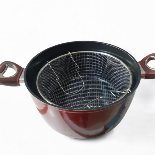 Five Stars Safecook With Nonstick Fry Pot 26cm - Red Five Stars Safecook With Nonstick Fry Pot 26cm - Red