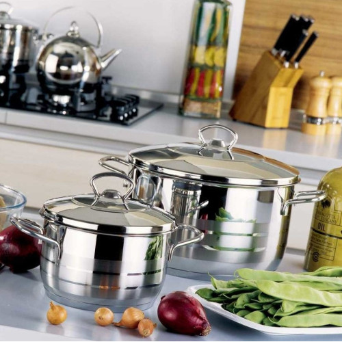 Korkmaz 18/10 Stainless Steel Cookware Set – 5 Pieces