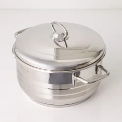 Bonera 18/10 Stainless Steel Deep Pot – 22 cm Cooking Pot with Lid (4.25 Litre)