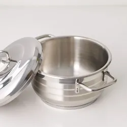 Bonera 18/10 Stainless Steel Deep Pot – 20 cm Cooking Pot with Lid ( 3.25 Litre)