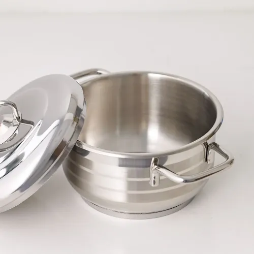 Bonera 18/10 Stainless Steel Deep Pot – 20 cm Cooking Pot with Lid ( 3.25 Litre)