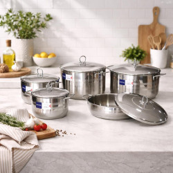 Korkmaz 18/10 Stainless Steel Cookware Set – 5 Pieces