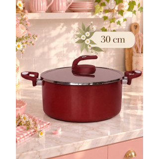 five stars Safecook with Nonstick Stockpot 30cm - Red