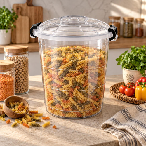 Transparent Locked Bucket (12L)