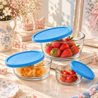 Food Storage Bowl Set with Lids – 6 Pieces (3 Bowls & 3 Lids)