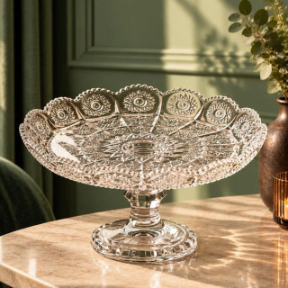 Elegant Footed Crystal Serving Stand