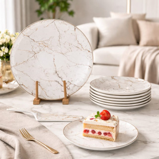 Cake & Pastry Plate Set – 8 Pcs
