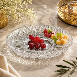 Glass Divided Serving Dish | Compartment Serving Bowl