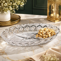Glass Divided Serving Dish | Compartment Serving Bowl
