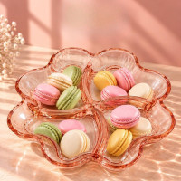 Pink Flower-Shaped Glass Plate