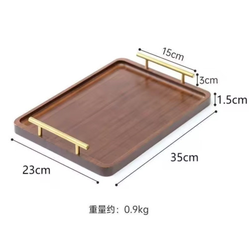 Brown Wooden Serving Tray Set – 3 Pieces