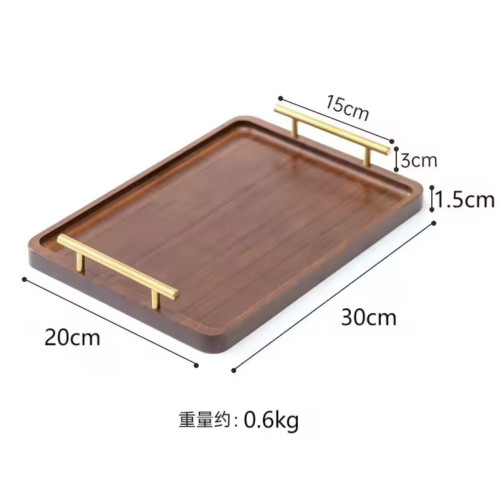Brown Wooden Serving Tray Set – 3 Pieces