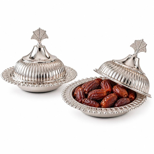 Metal candy Bowl with dome lid 15x17cm Zeyve