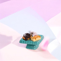 Tantitoni Stoneware Mint Square Cookie, Layered Cookie and Cake, PERA PL170314MNT