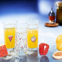 6 PIECE FRUITS SOFT DRINK GLASS SET
