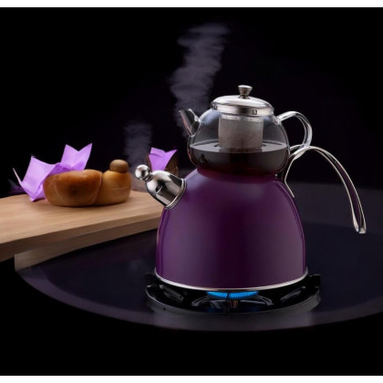 Purple Whistling Teapot Set 980 ML / 2300 ML, Household Appliances, House Utensil