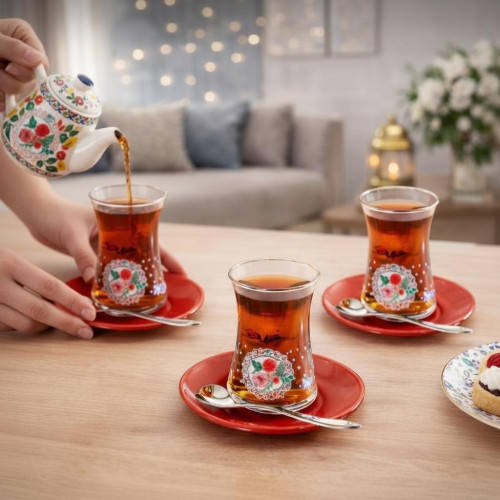 Tantitoni 12 PIECE BUTTERFLY EFFECT TEA CUP SET