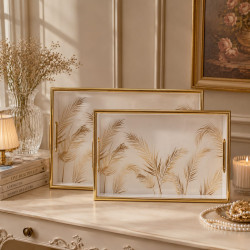 Classic Feather Serving Tray Set – 2 Pieces